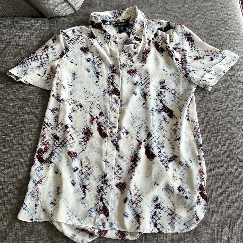 CYNTHIA ROWLEY - snakeskin blouse